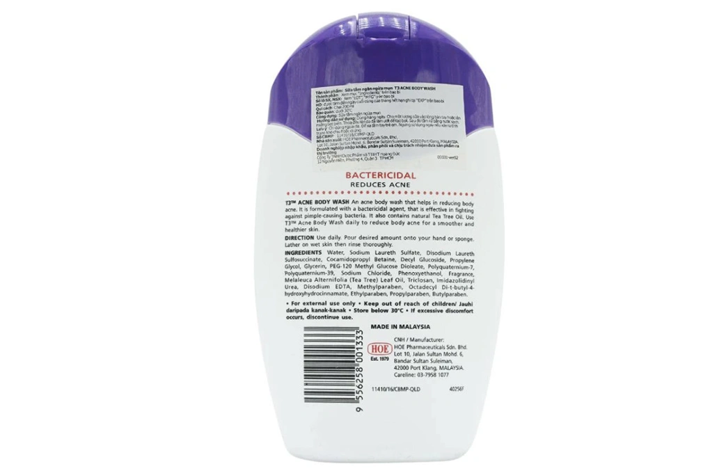 Sữa tắm T3 Acne Body Wash ngăn ngừa mụn chai 200ml - 1
