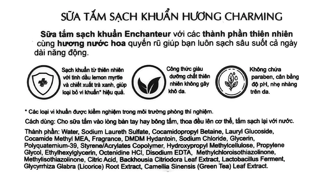 Sữa tắm Enchanteur hương nước hoa giúp sạch khuẩn da chai 650g - 2