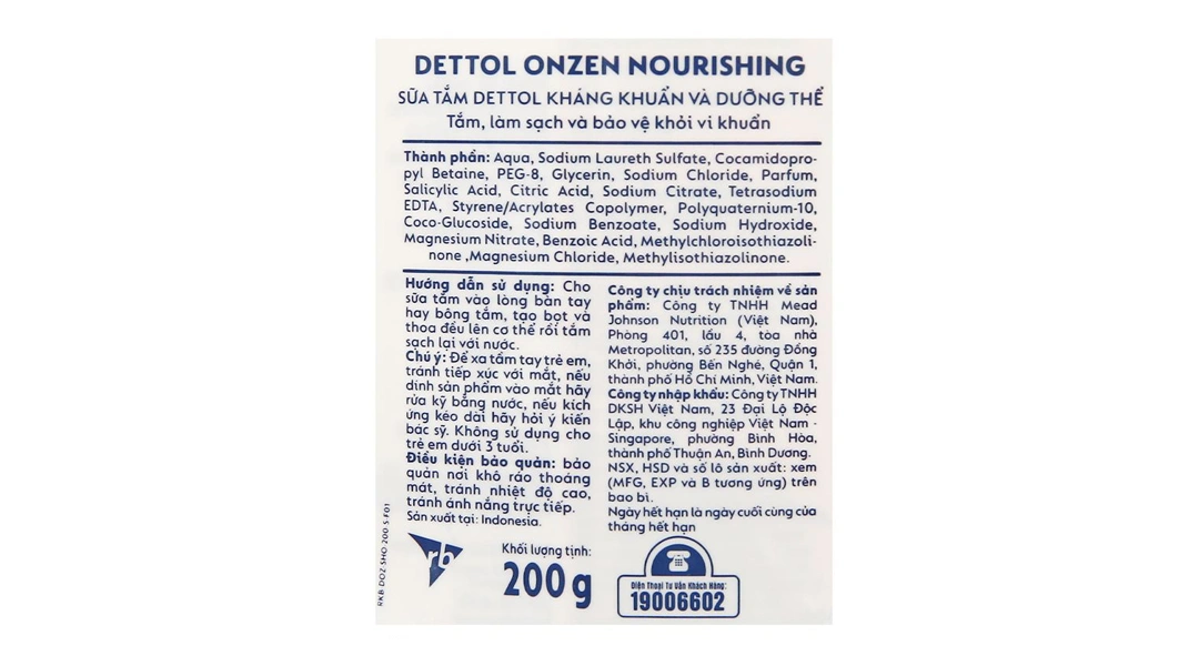 Sữa tắm Dettol Onzen mật ong kháng khuẩn, dưỡng thể chai 250g - 2
