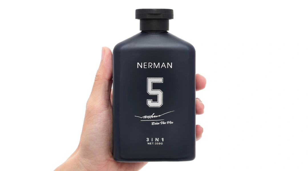 Gel tắm, gội, rửa mặt Nerman Gentleman 3in1 hương nước hoa chai 350ml - 19