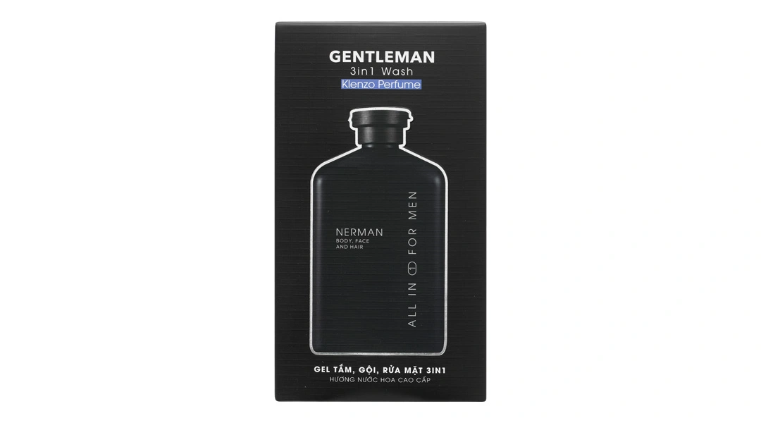 Gel tắm, gội, rửa mặt Nerman Gentleman 3in1 hương nước hoa chai 350ml - 12
