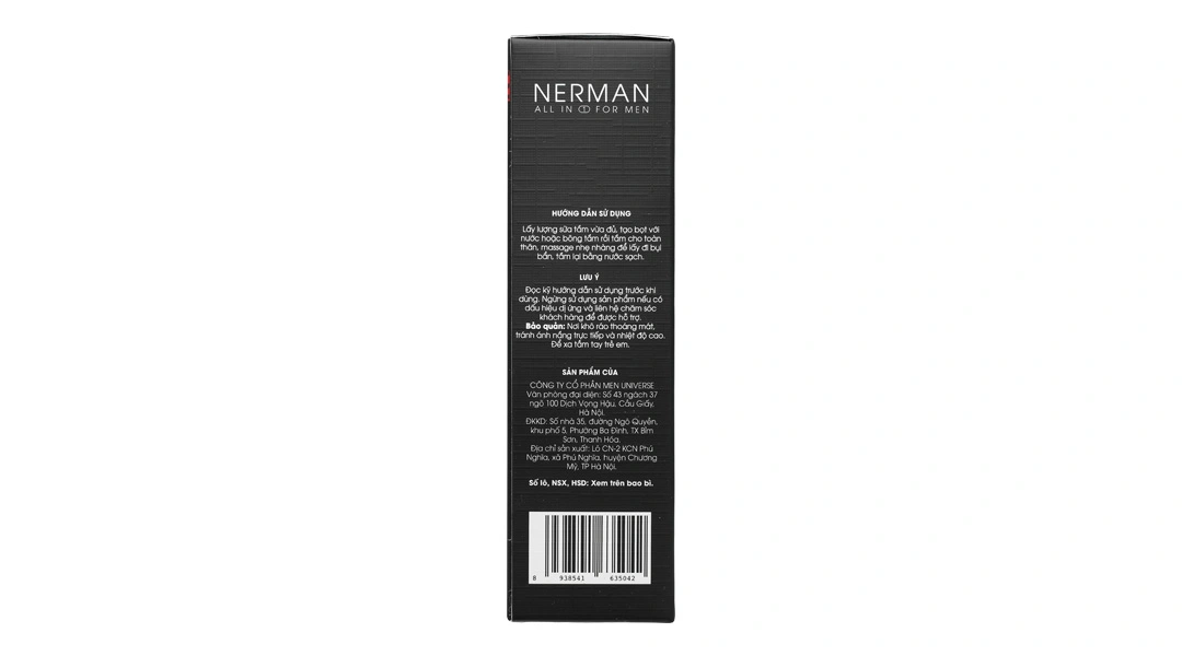 Gel tắm, gội, rửa mặt Nerman Gentleman 3in1 hương nước hoa chai 350ml - 14