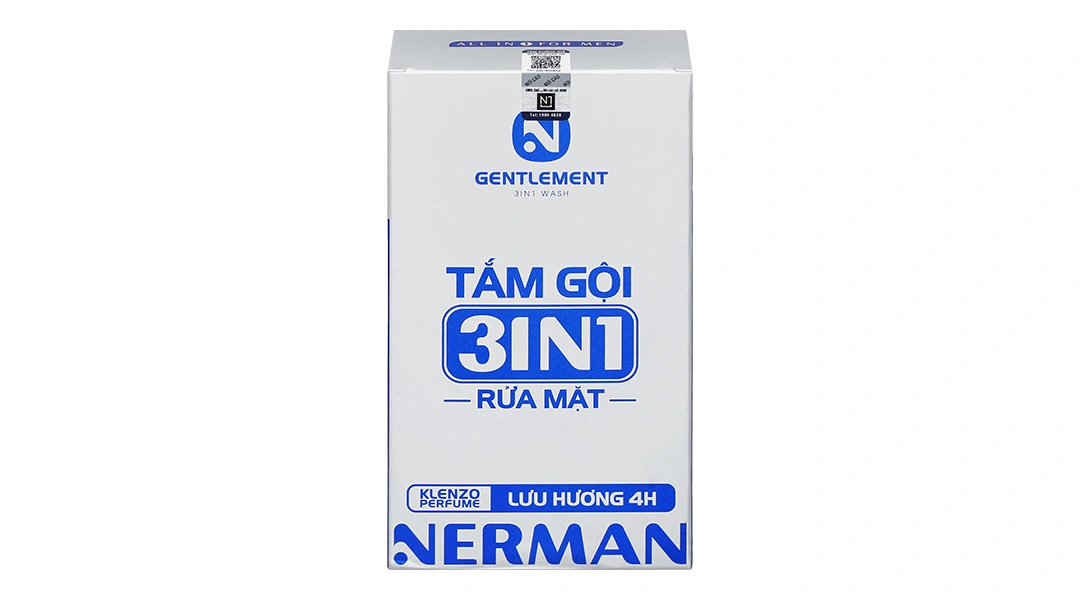 Gel tắm, gội, rửa mặt Nerman Gentleman 3in1 hương nước hoa chai 350ml - 2