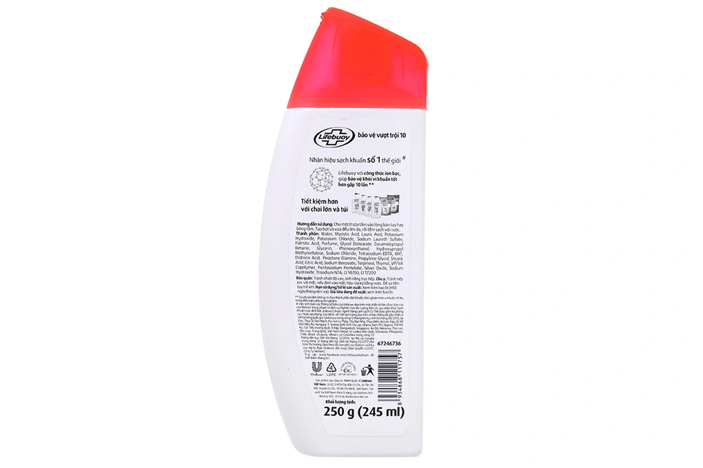 Sữa tắm Lifebuoy công thức Ion bạc bảo vệ vượt trội 10 chai 250g - 1