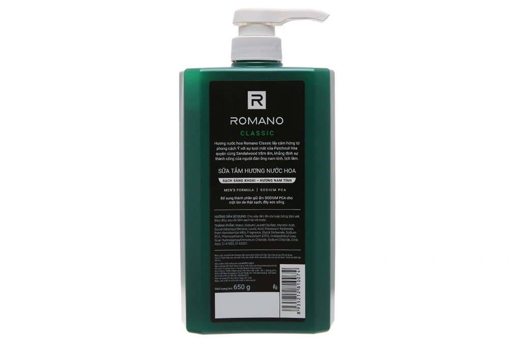 Sữa tắm Romano Classic hương nước hoa sạch sảng khoái chai 650g - 1
