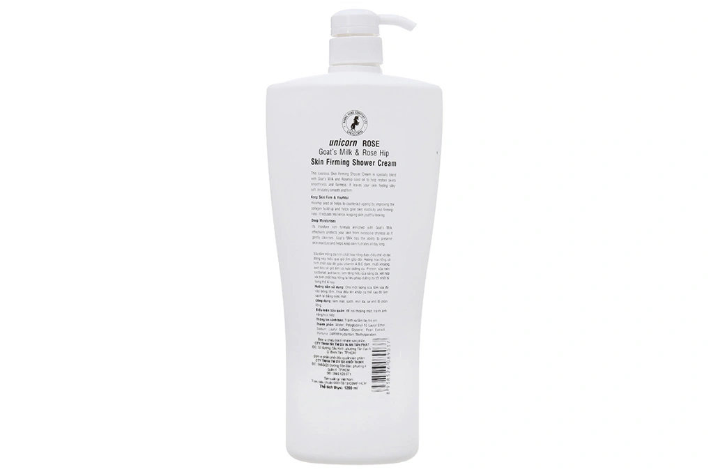 Sữa tắm Unicorn trắng da sữa dê hoa hồng chai 1.2 lít - 1
