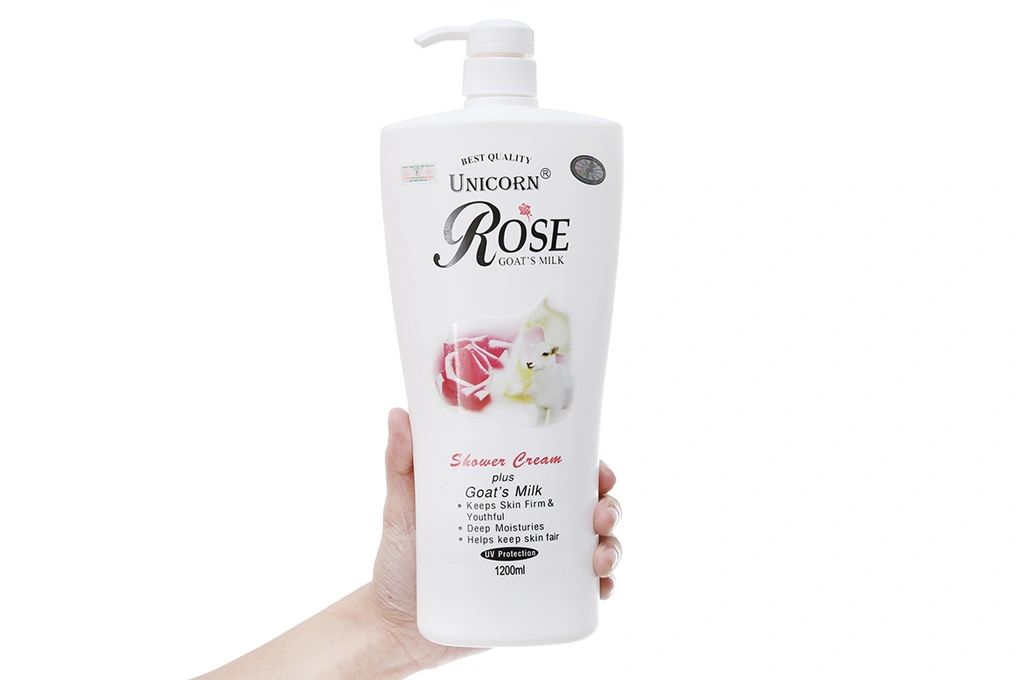 Sữa tắm Unicorn trắng da sữa dê hoa hồng chai 1.2 lít - 2