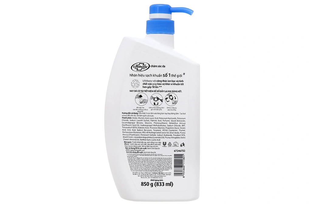 Sữa tắm Lifebuoy chăm sóc bảo vệ làn da chai 850g - 1