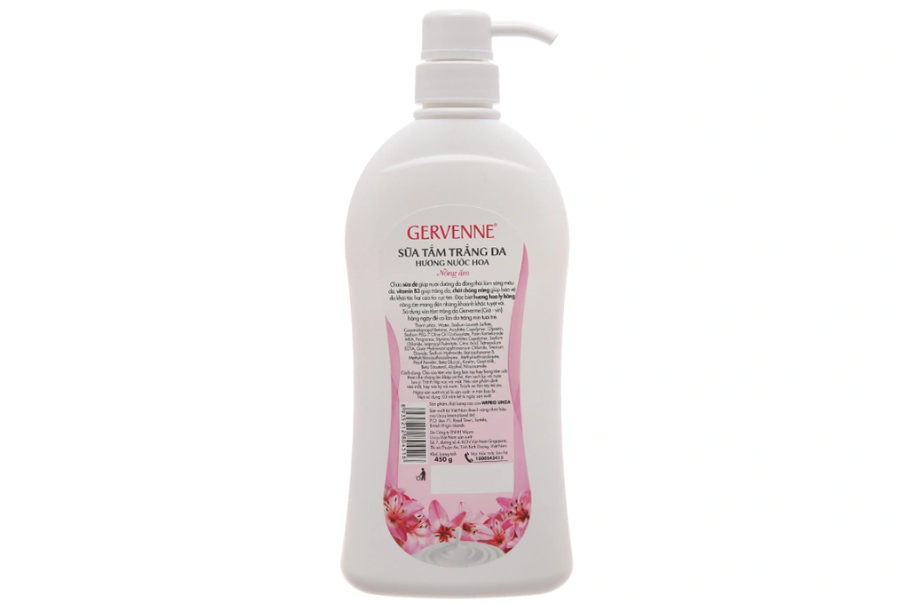 Sữa tắm Gervenne Lily Hồng trắng da hương nước hoa chai 450g - 1