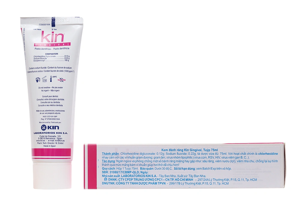 Kem đánh răng Kin Gingival ngừa sâu răng, viêm nướu tuýp 75ml - 1