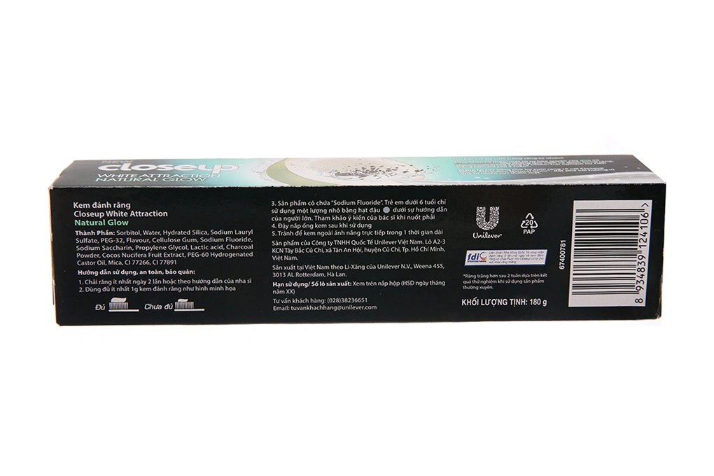 Kem đánh răng Closeup dừa + than hoạt tính làm trắng răng tuýp 180g - 1