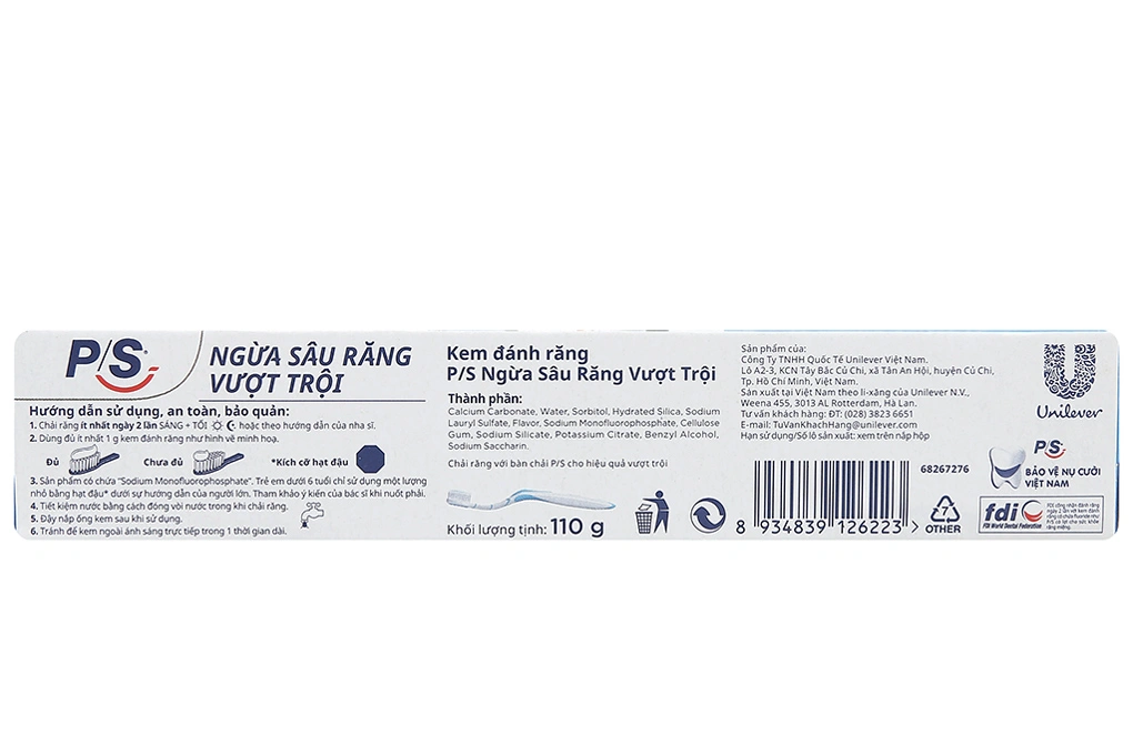 Kem đánh răng P/S ngừa sâu răng vượt trội tuýp 110g - 1