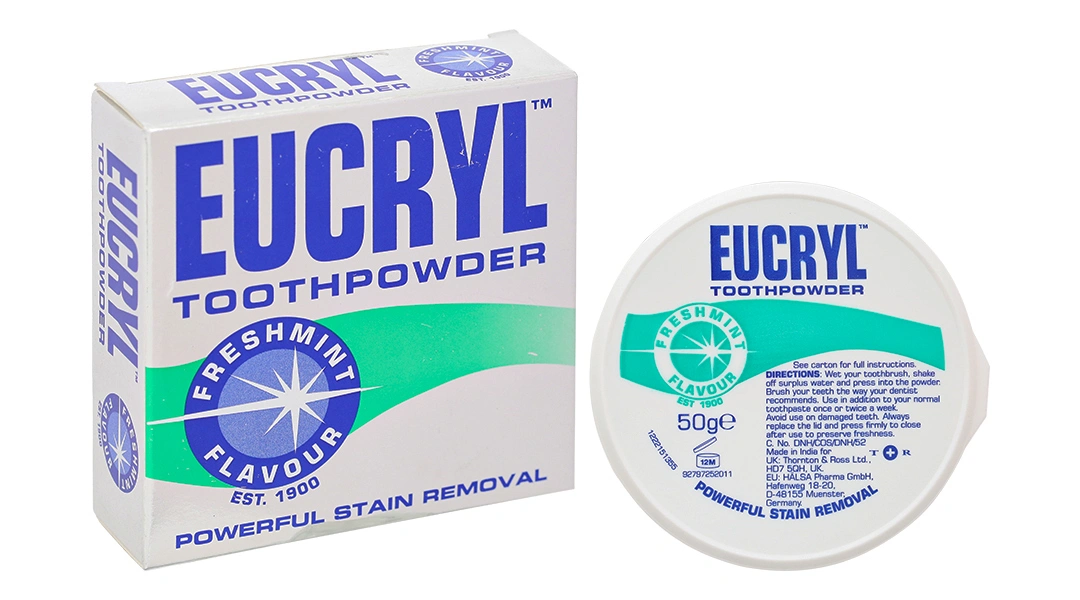 Bột đánh trắng răng Eucryl Toothpowder giúp răng sáng bóng, chắc khỏe hộp 50g - 