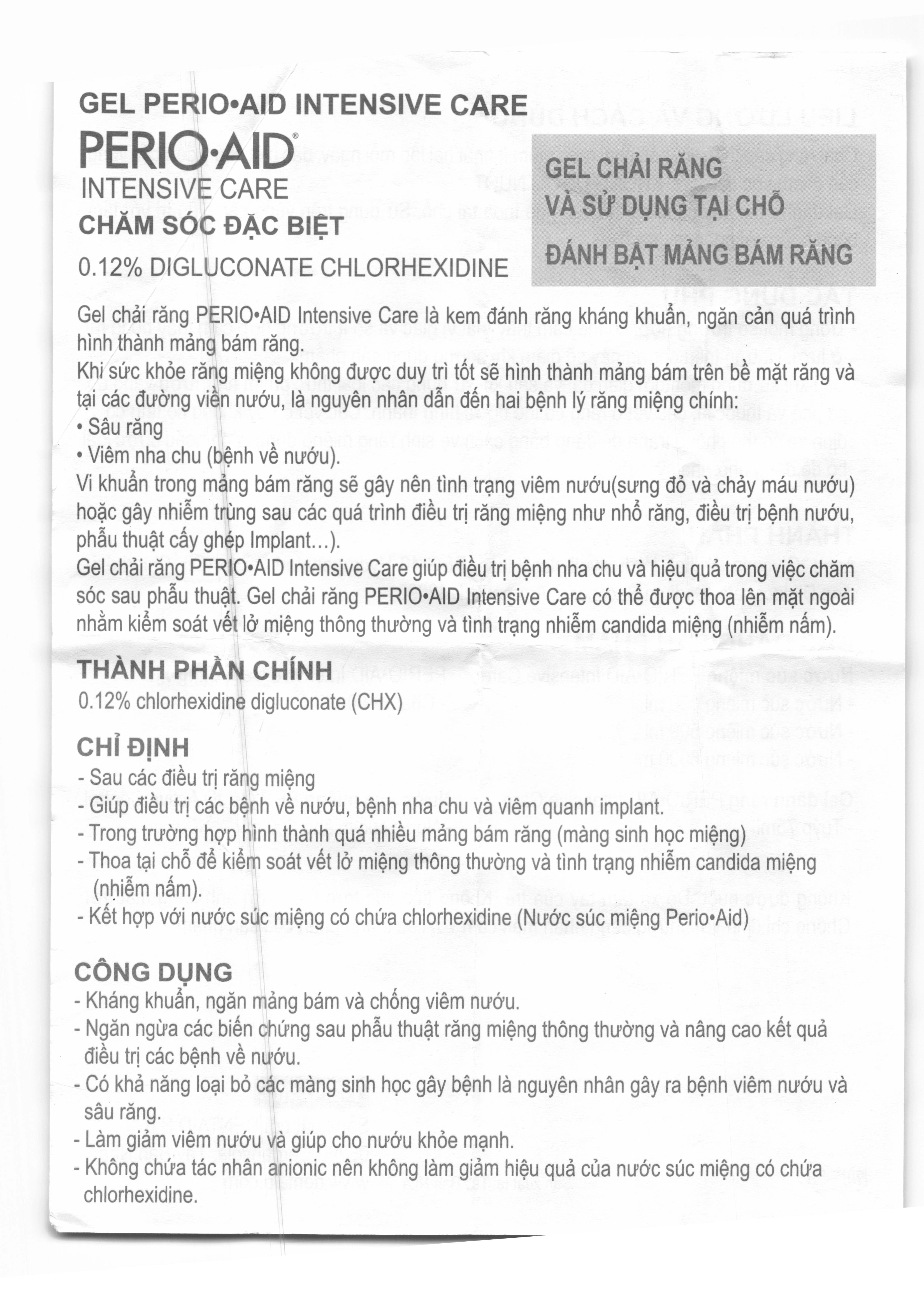 Kem đánh răng Perio-Aid Intensive Care ngừa mảng bám, bảo vệ nướu tuýp 75g - 9