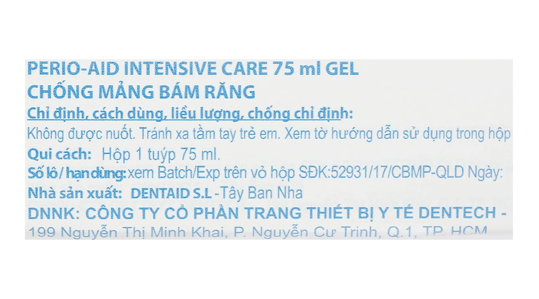 Kem đánh răng Perio-Aid Intensive Care ngừa mảng bám, bảo vệ nướu tuýp 75g - 6