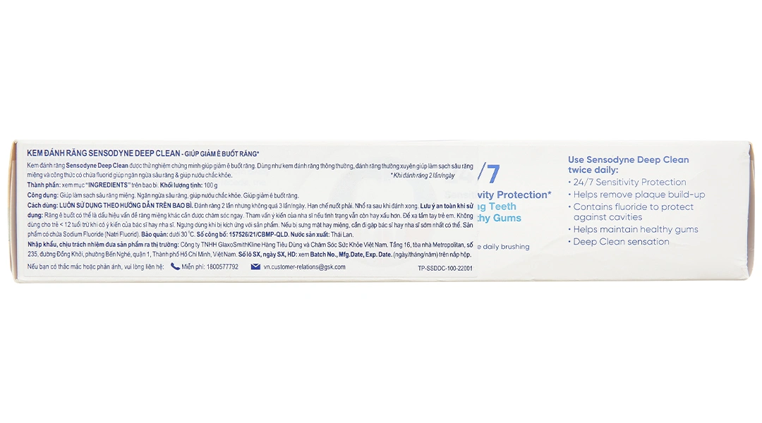 Kem đánh răng Sensodyne Deep Clean giảm ê buốt răng tuýp 100g - 3
