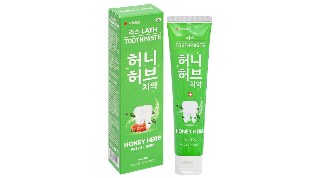 Kem đánh răng Lath Honey Herb giúp răng chắc khỏe, hơi thở thơm mát tuýp 150g - 