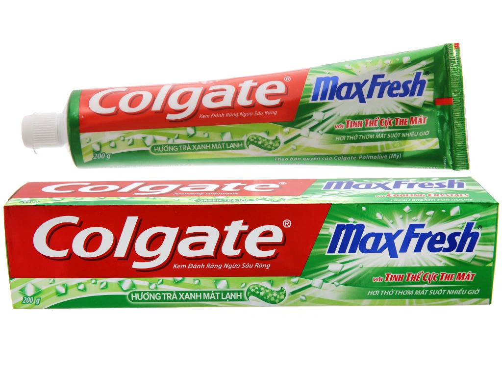 Kem đánh răng Colgate MaxFresh trà xanh tuýp 200g - 