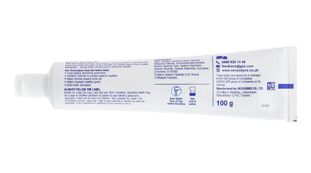 Kem đánh răng Sensodyne Cool Gel thơm mát, giảm ê buốt tuýp 100g - 8