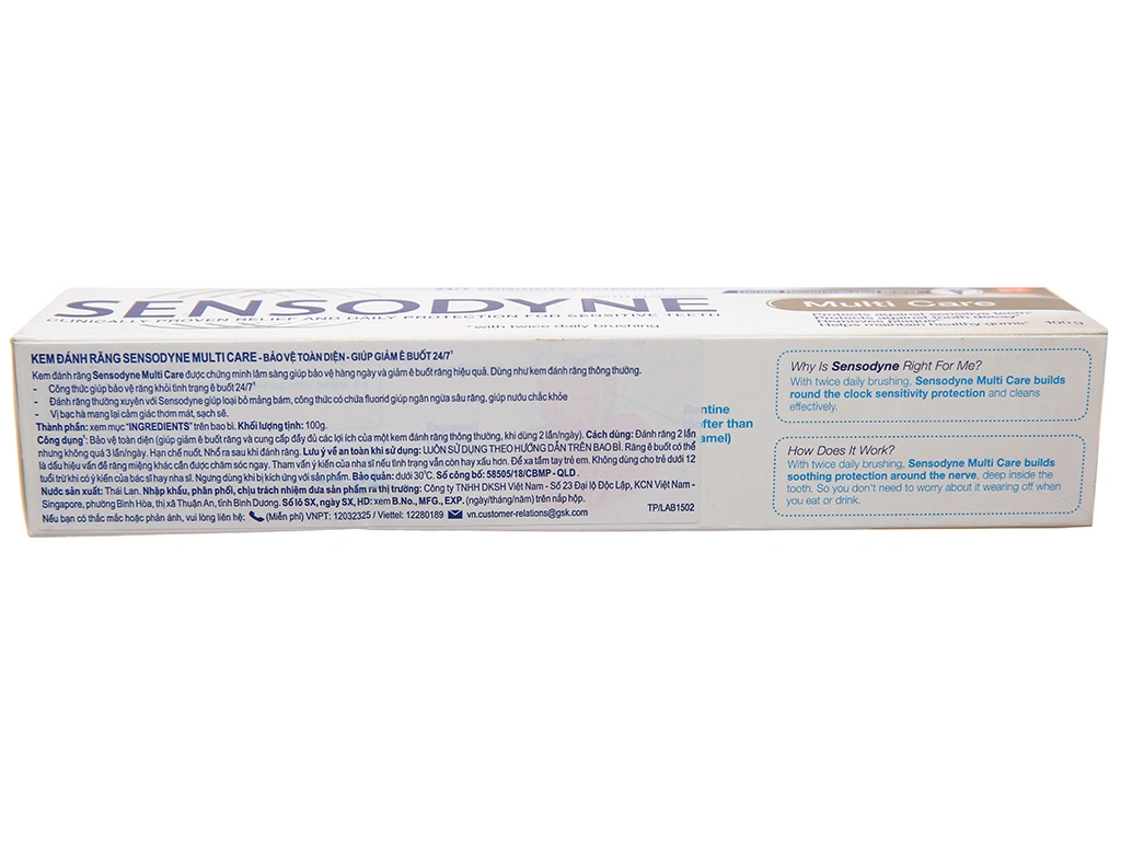 Kem đánh răng Sensodyne Multi Care bảo vệ răng, giảm ê buốt tuýp 100g - 12