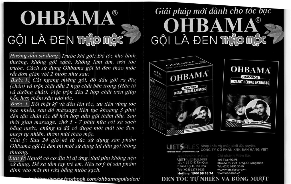 Dầu gội đen tóc thảo mộc Ohbama hộp 10 gói x 20ml - 3