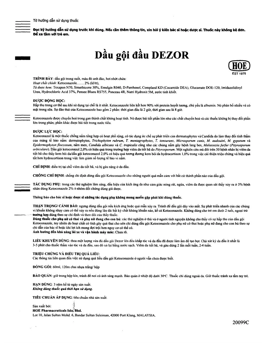 Dầu gội Dezor trị viêm da đầu chai 120ml - 3