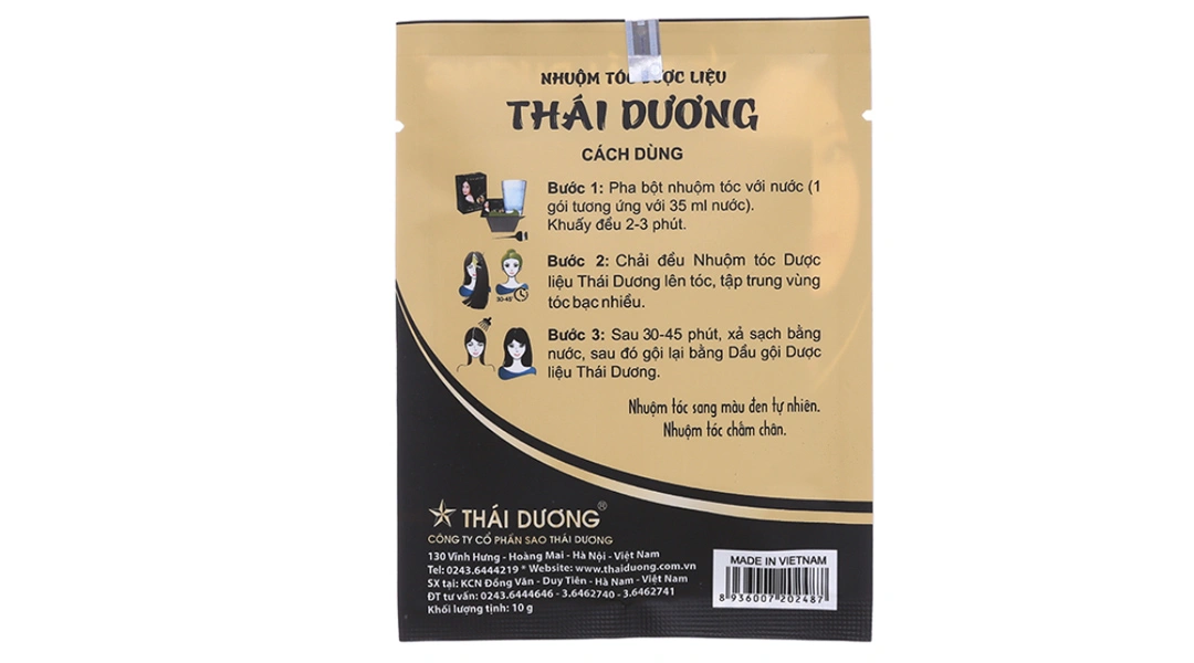 Nhuộm tóc đen dược liệu Thái Dương gói 10g - 1