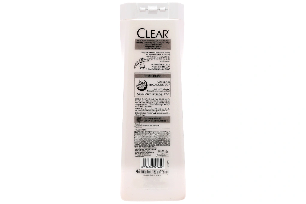 Dầu gội Clear thảo dược sạch gàu chai 180g - 1