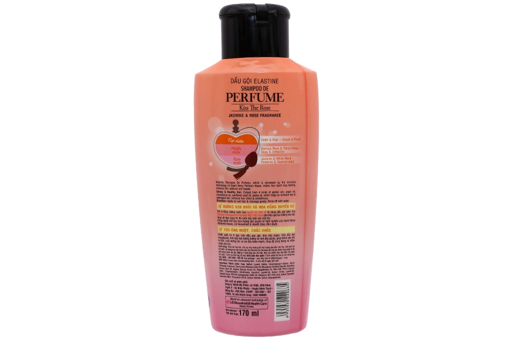 Dầu gội nước hoa Elastine Kiss The Rose hương hoa nhài & hoa hồng chai 170ml - 1