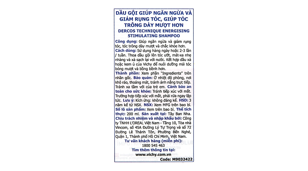 Dầu gội Vichy Dercos Energisant giảm rụng tóc - 5