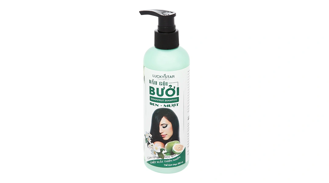 Dầu Gội Bưởi Lucky Star giúp tóc đen mượt, mọc tóc chai 250ml - 