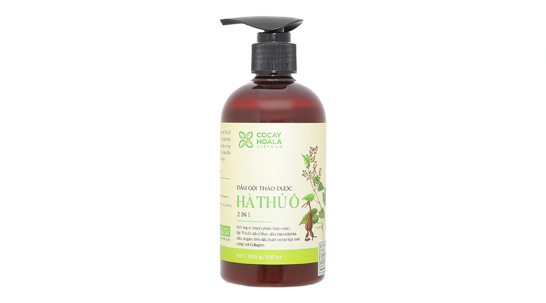 Dầu gội thảo dược Hà Thủ Ô 2 in 1 Cocay Hoala dưỡng tóc, giảm gãy rụng chai 300g - 1