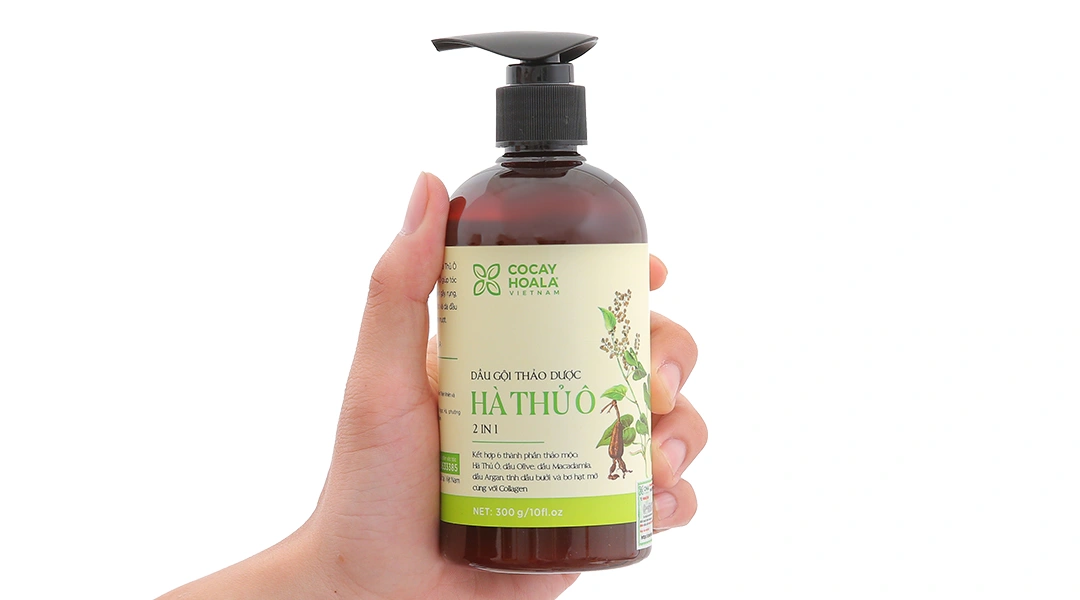 Dầu gội thảo dược Hà Thủ Ô 2 in 1 Cocay Hoala dưỡng tóc, giảm gãy rụng chai 300g - 5