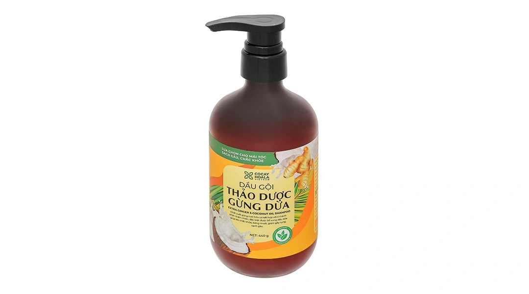 Dầu gội Thảo dược Gừng dừa Cocay Hoala sạch gàu, giảm gãy rụng chai 440g - 