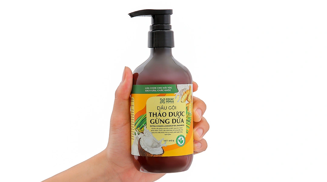 Dầu gội Thảo dược Gừng dừa Cocay Hoala sạch gàu, giảm gãy rụng chai 440g - 4