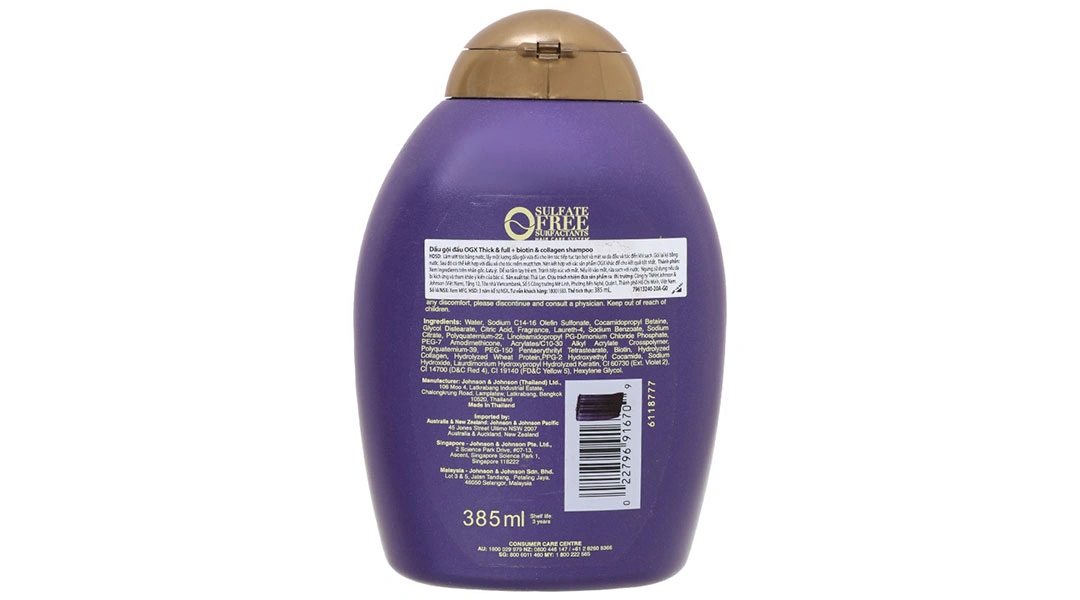Dầu gội OGX Thick Full Biotin Collagen dưỡng tóc bồng bềnh chai 385ml - 1
