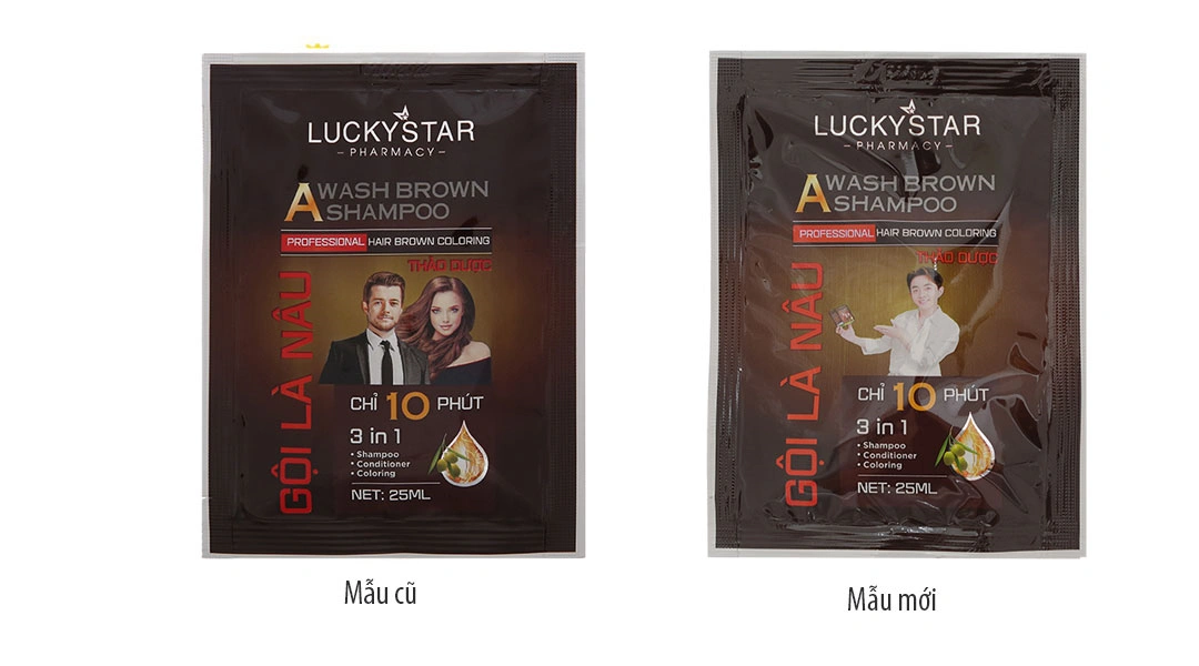 Dầu gội đen Lucky Star phủ bạc làm đen tóc gói 25ml - 5