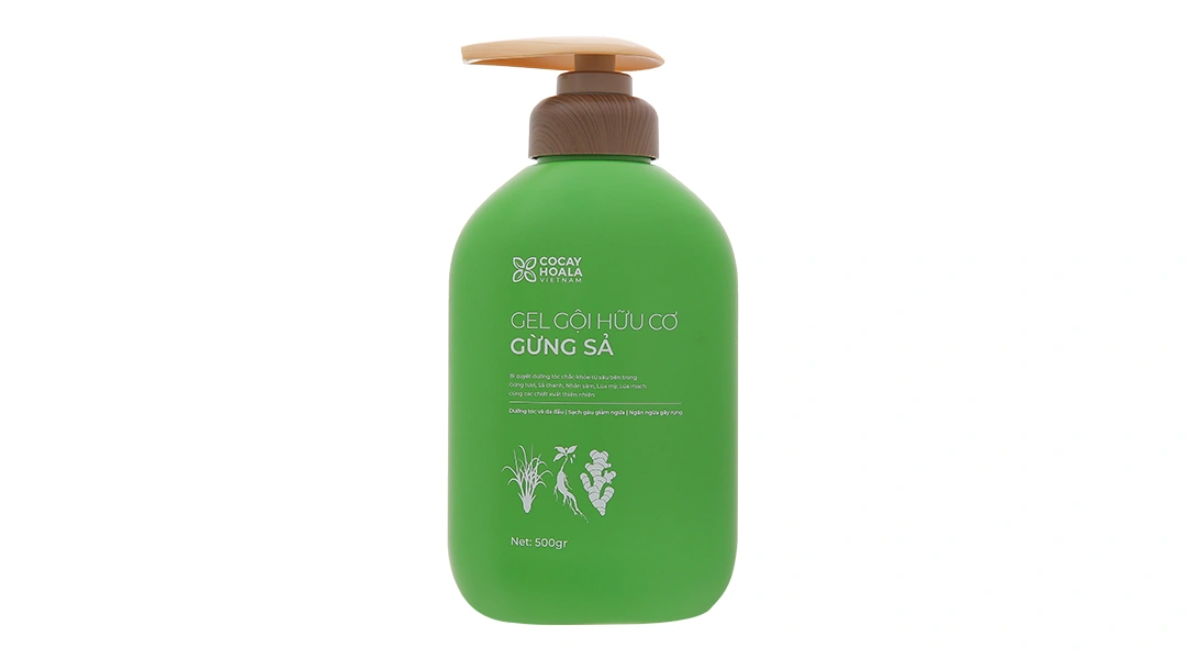 Gel gội thảo dược Gừng Sả Cỏ Cây Hoa Lá ngăn dầu, dưỡng ẩm chai 500g - 9