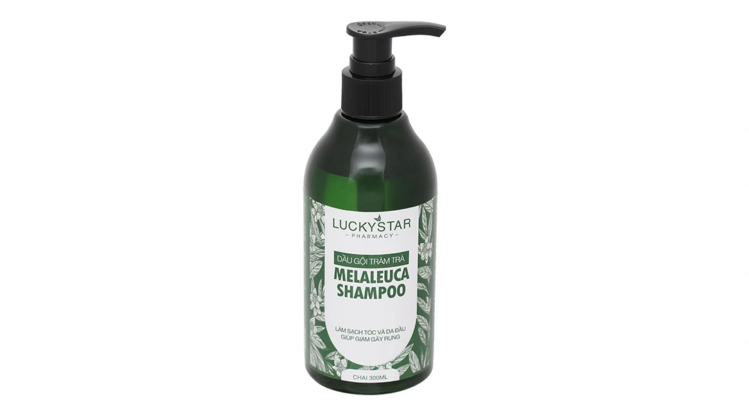 Dầu gội tràm trà Lucky Star làm sạch da đầu, giảm gãy rụng tóc chai 300ml - 