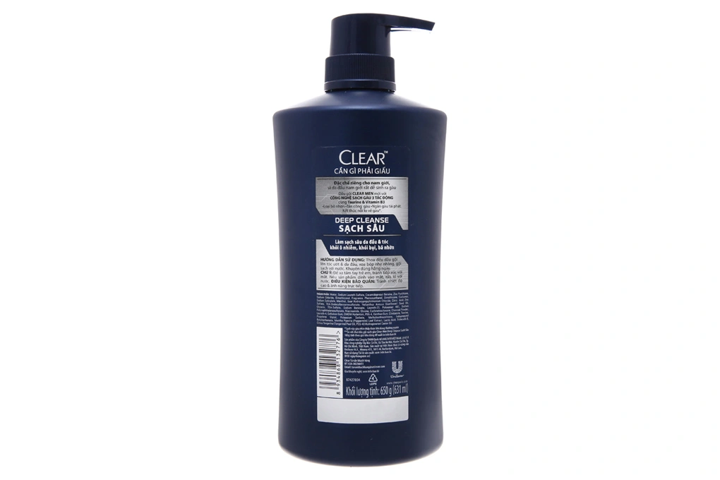 Dầu gội sạch gàu Clear Men Deep Cleanse sạch sâu chai 650g - 1