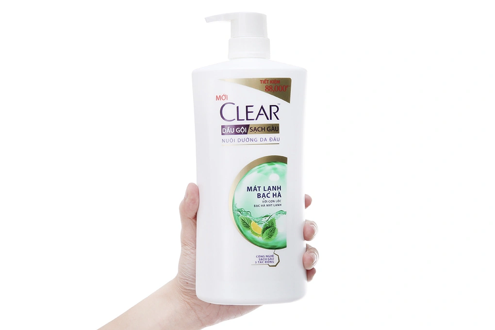 Dầu gội Clear mát lạnh bạc hà chai 900g - 2