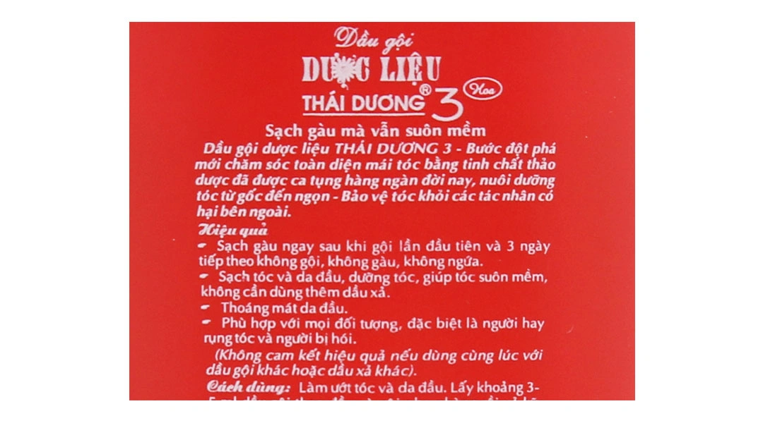 Dầu gội dược liệu Thái Dương 3 Gold hương hoa đào sạch gàu, mềm mượt - 4