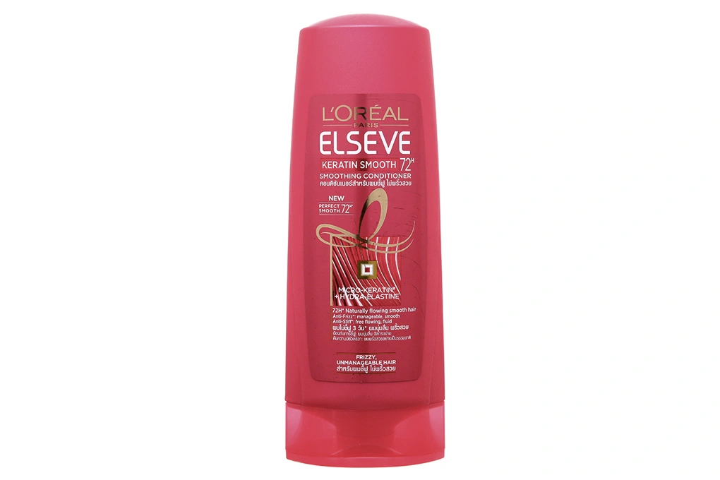 Dầu xả L'Oréal Paris Elseve Karatin Smooth 72h tóc suôn mượt chai 325ml - 