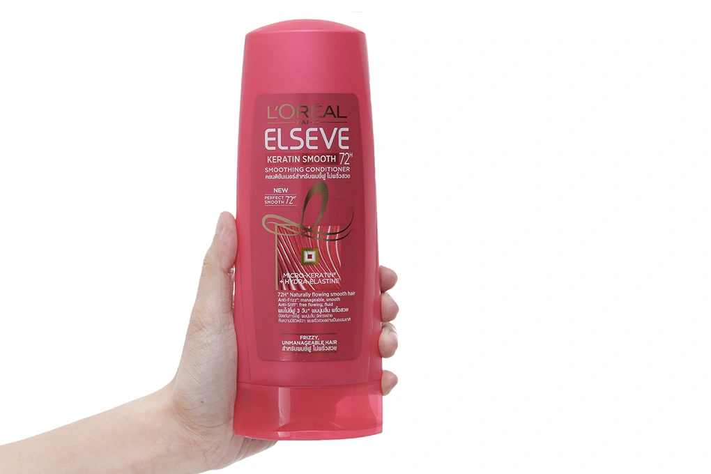 Dầu xả L'Oréal Paris Elseve Karatin Smooth 72h tóc suôn mượt chai 325ml - 2