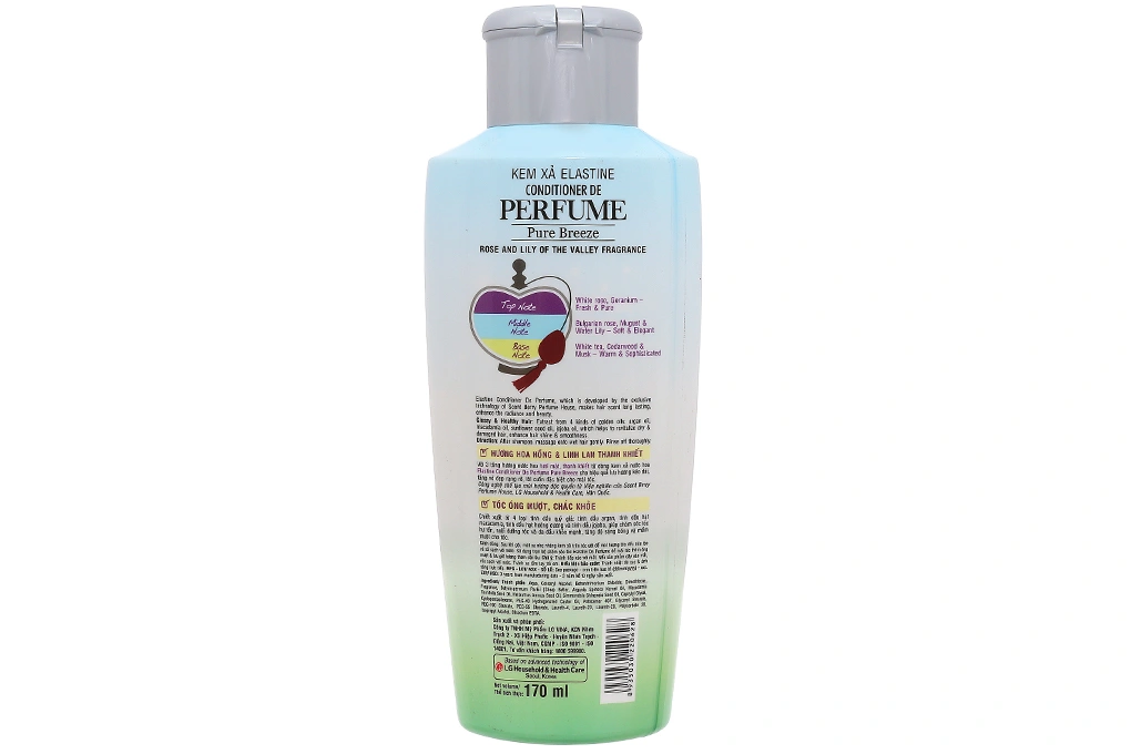 Kem xả Elastine Pure Breeze tóc óng mượt hương hoa hồng & lily chai 170ml - 2