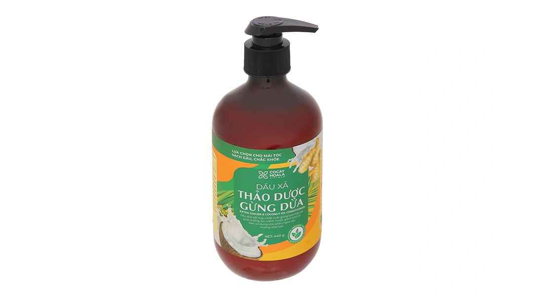 Dầu xả thảo dược Gừng dừa Cocay Hoala giúp tóc mềm mượt, giảm khô xơ - 