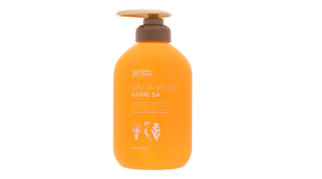 Dầu xả hữu cơ Gừng Sả Cocay Hoala giúp tóc mềm mượt, óng ả chai 500g - 1