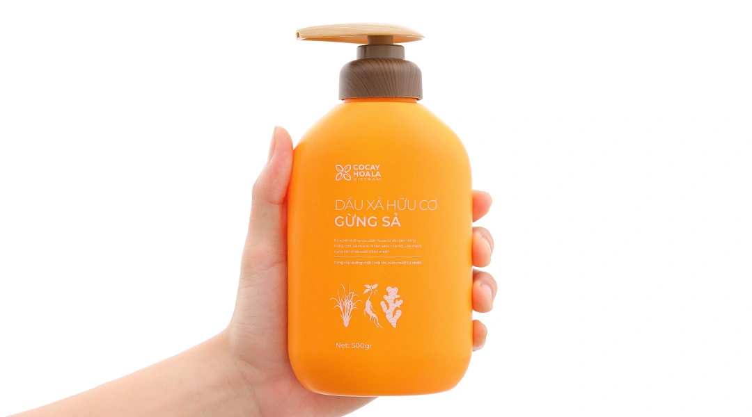 Dầu xả hữu cơ Gừng Sả Cocay Hoala giúp tóc mềm mượt, óng ả chai 500g - 4