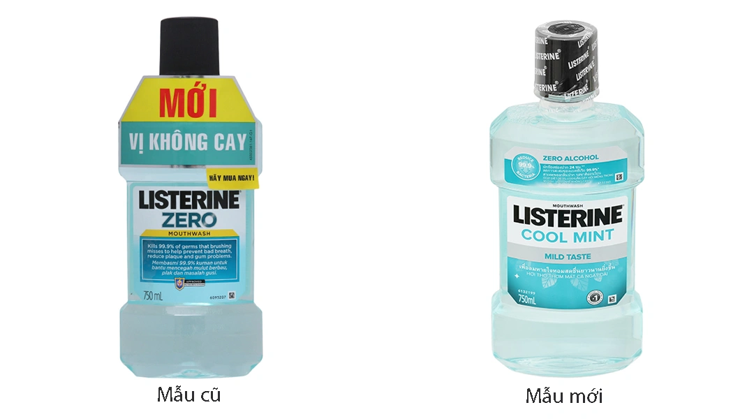 Nước súc miệng Listerine Zero không cay diệt khuẩn chai 750ml - 