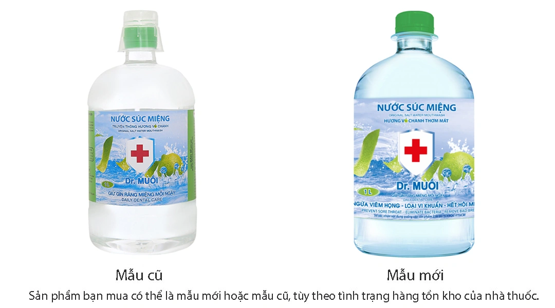 Nước súc miệng Dr. Muối hương vỏ chanh ngừa sâu răng chai 1000ml - 